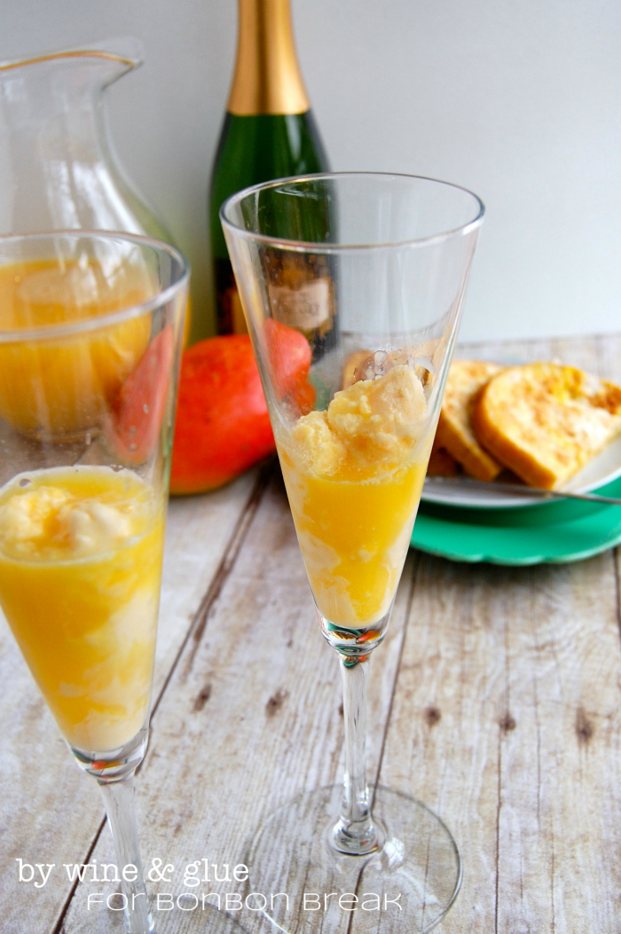 Mango Mimosa Float by Lisa Longley of Wine & Glue BonBon Break
