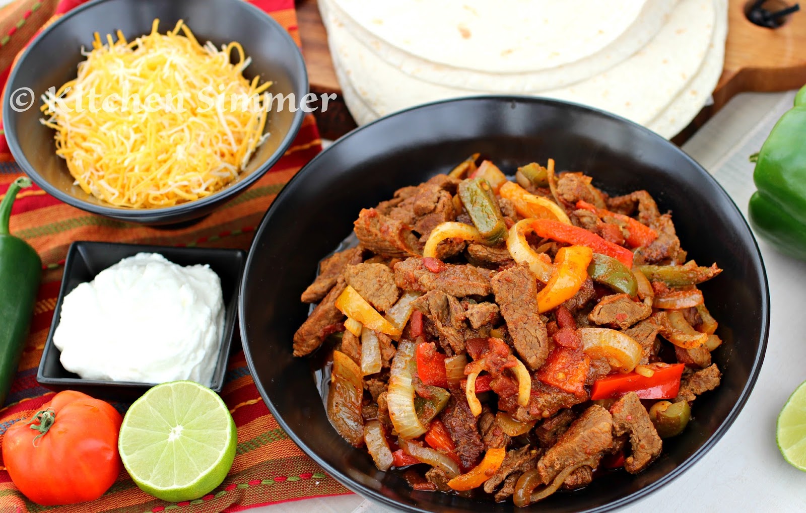 Kitchen Simmer Beef Fajitas in the Slow Cooker