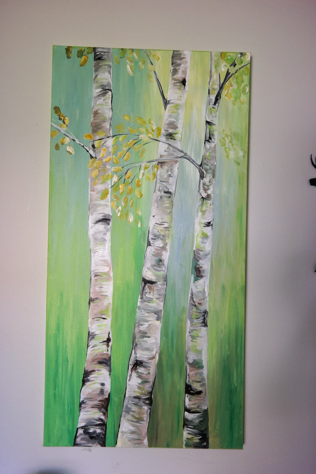 Glimmercat Painting Birch Trees on Canvas Tutorial