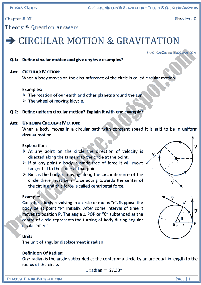 circular-motion-and-gravitation-theory-and-question-answers-physics-x