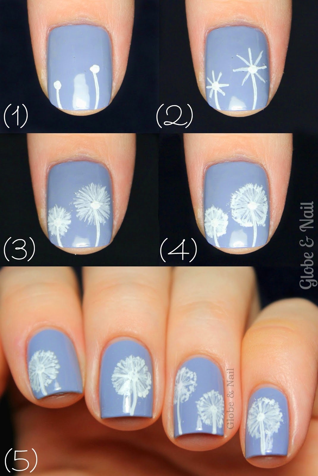 Globe & Nail Dandelion Nail Art Tutorial