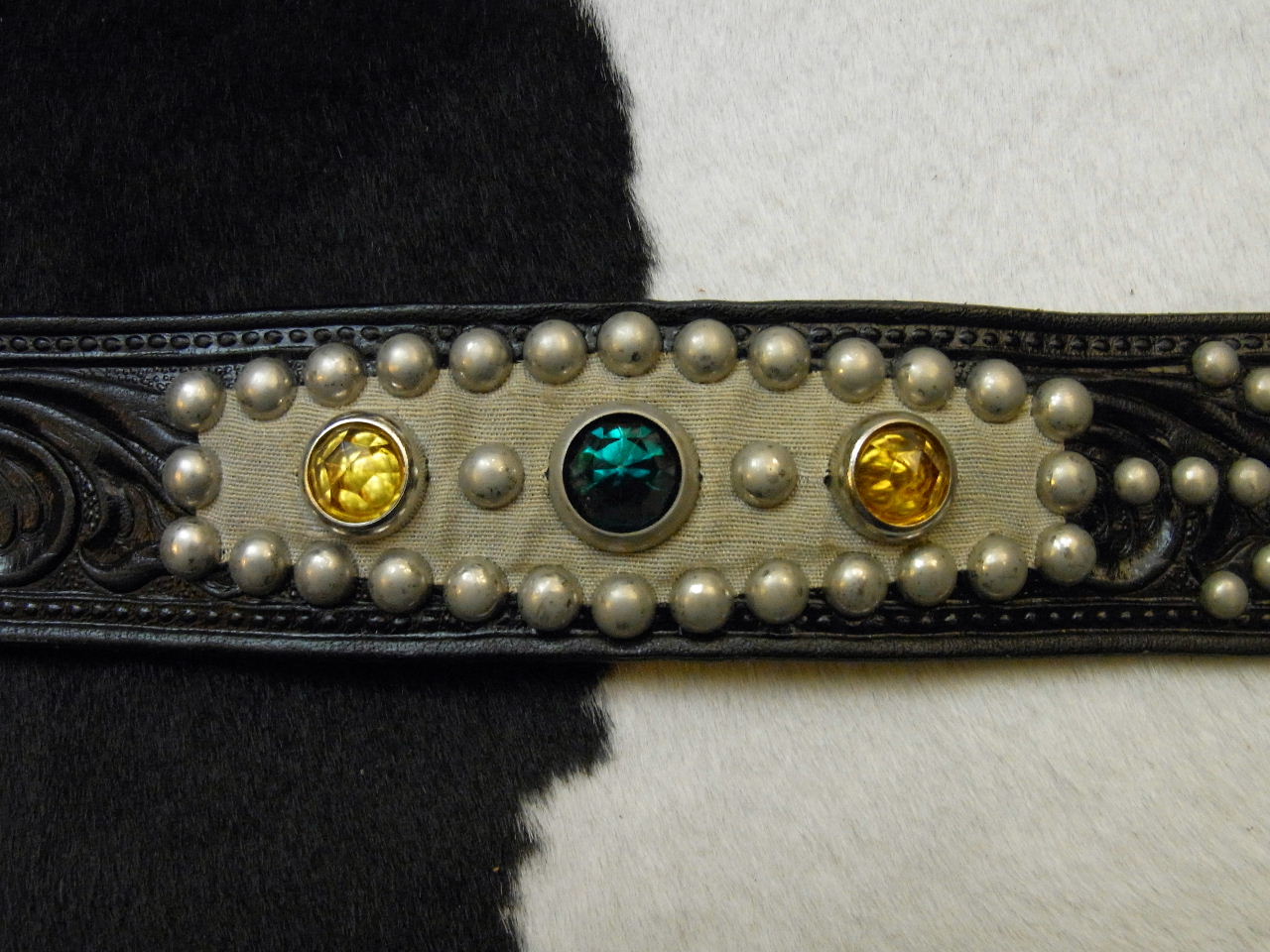 ACE WESTERN BELTS VINTAGE STYLE STUDDED AND JEWELED BELT