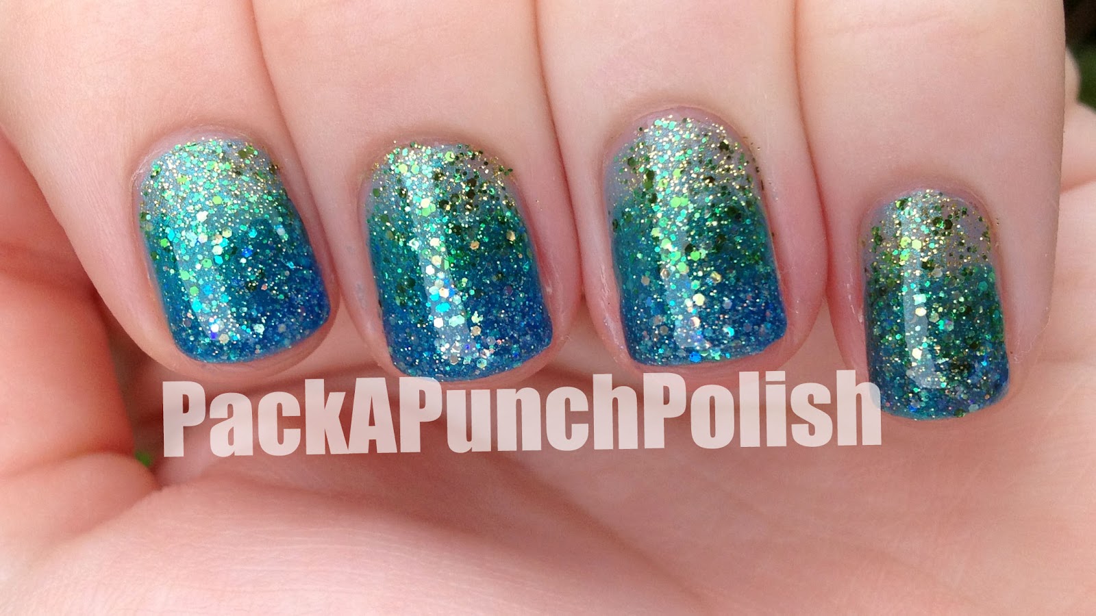 PackAPunchPolish Glitter Gradient Nails