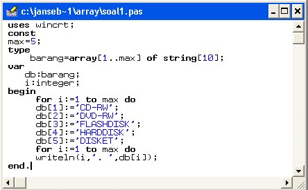 Contoh Program Array Contoh Program Array