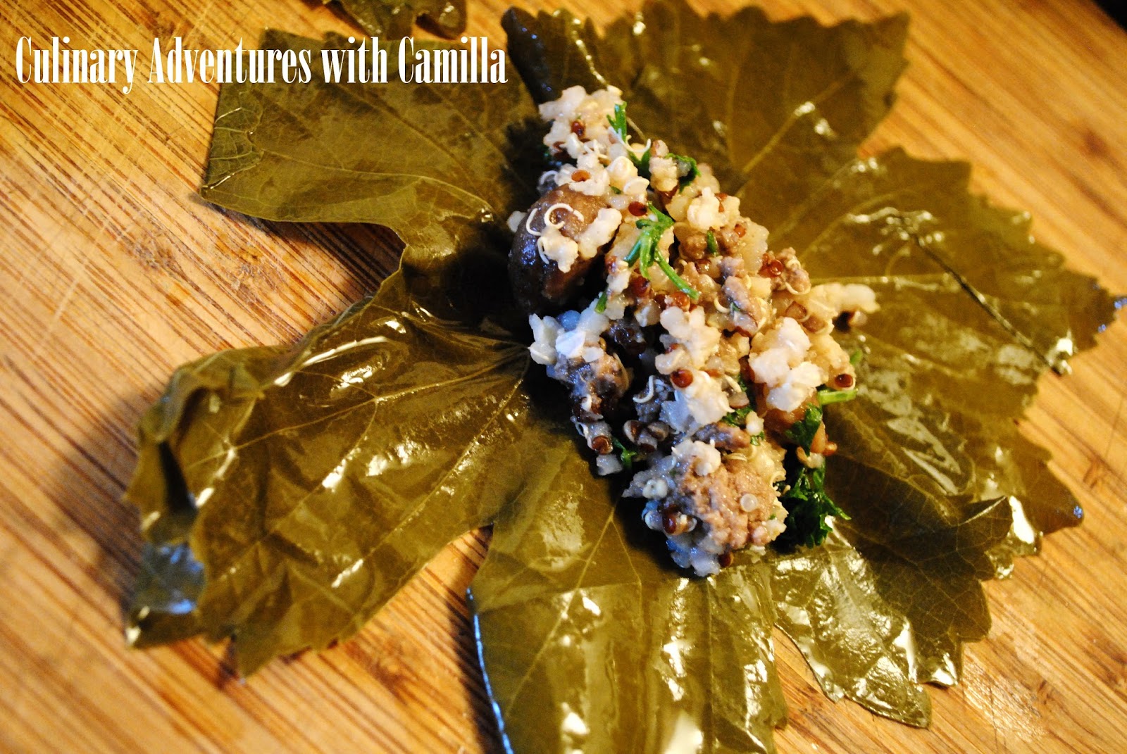 Culinary Adventures with Camilla Quinoa and BeefStuffed Grape Leaves