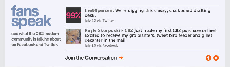 Comments from Facebook and Twitter used
in a Aug. 13 CB2 email