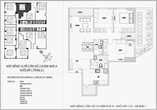 Mặt bằng căn hộ tòa A - 29 tầng, chung cư Imperia Garden Mặt bằng căn hộ tòa A - 29 tầng, chung cư Imperia Garden