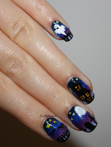 spooky graveyard halloween nails