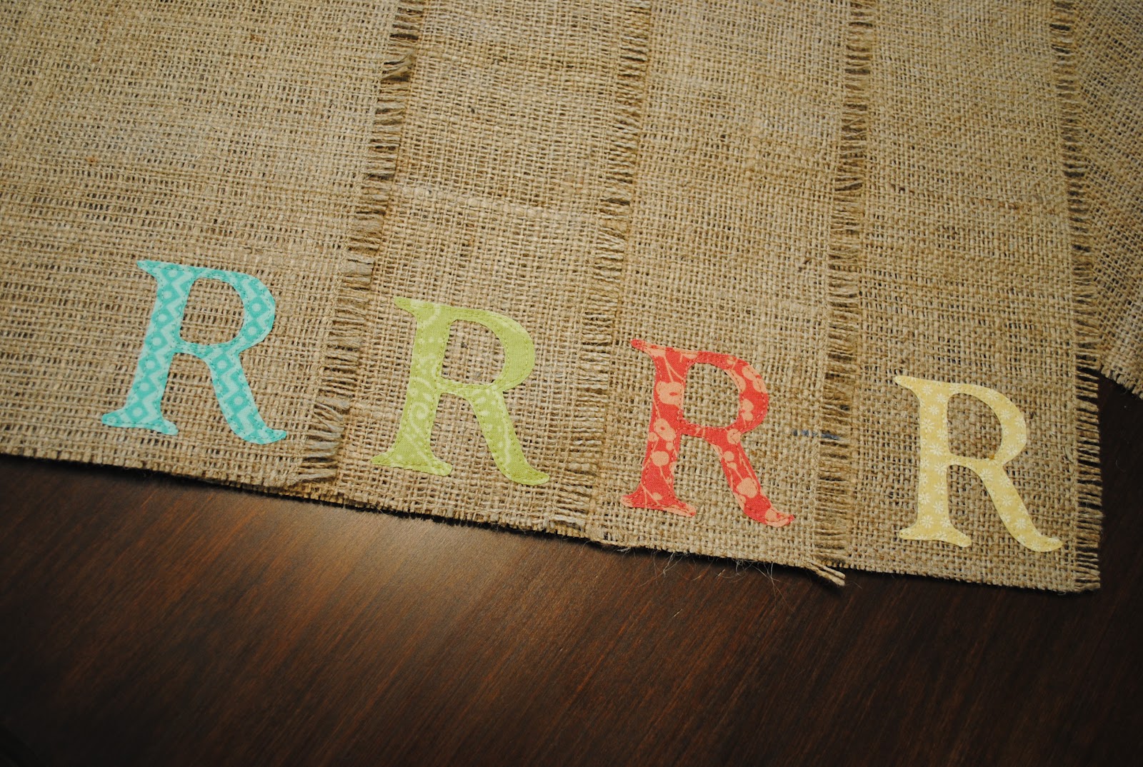 miss pink lemonade Monogrammed Burlap Table Runner & Placemats