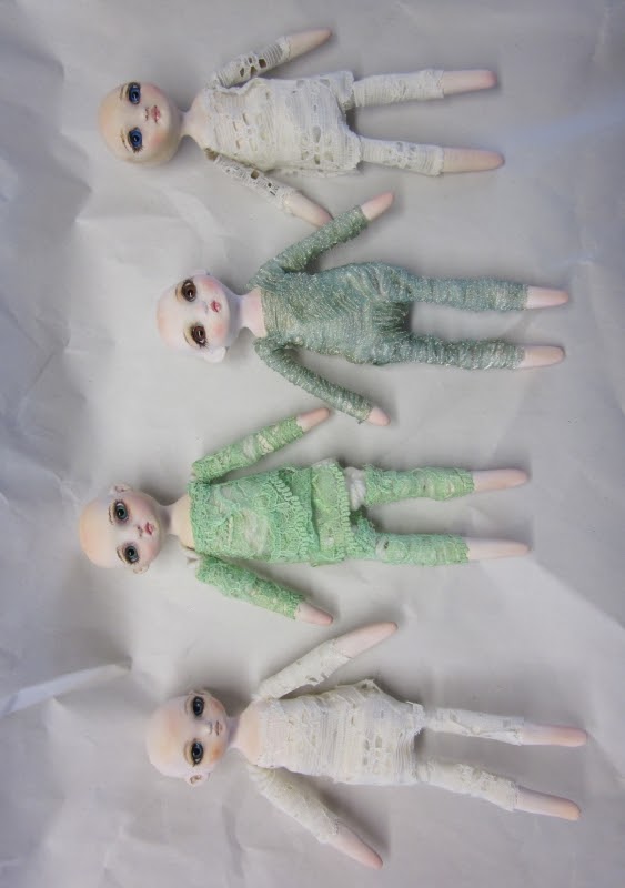 Krista Robertson Air dry clay posable dolls with acrylic eyes