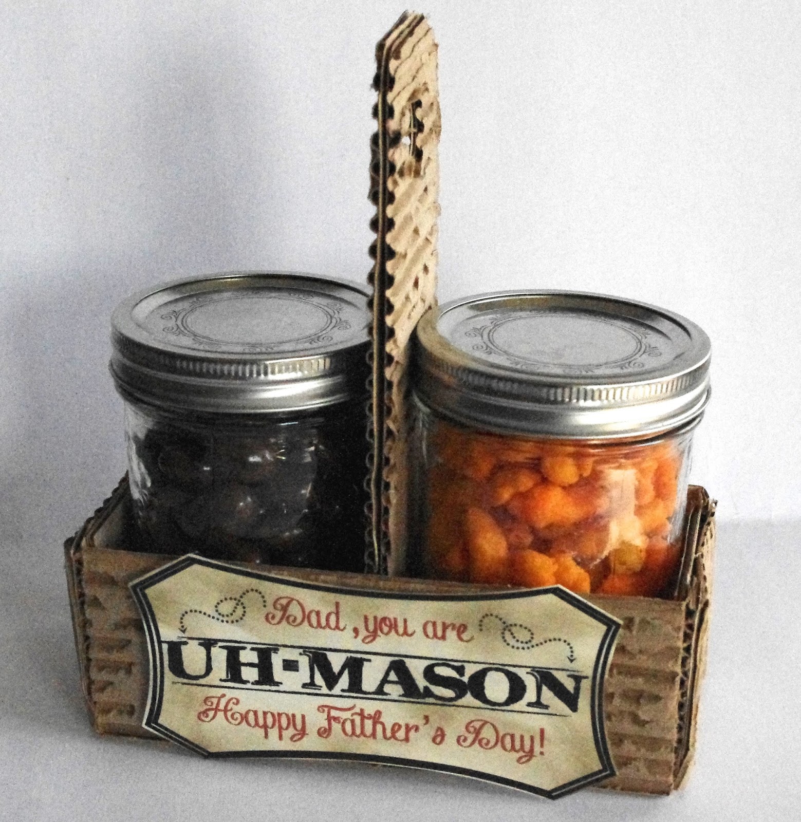 Creative "Try"als Father's Day Gift Mason Jars Snack Pack
