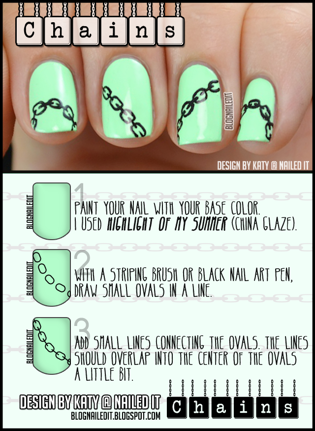 On Beauty High Chain Nail Art Tutorial Nailed It The Nail Art Blog