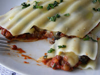 Puy Lentil, Portabello Mushroom and Baby Spinach Free Form Lasagna