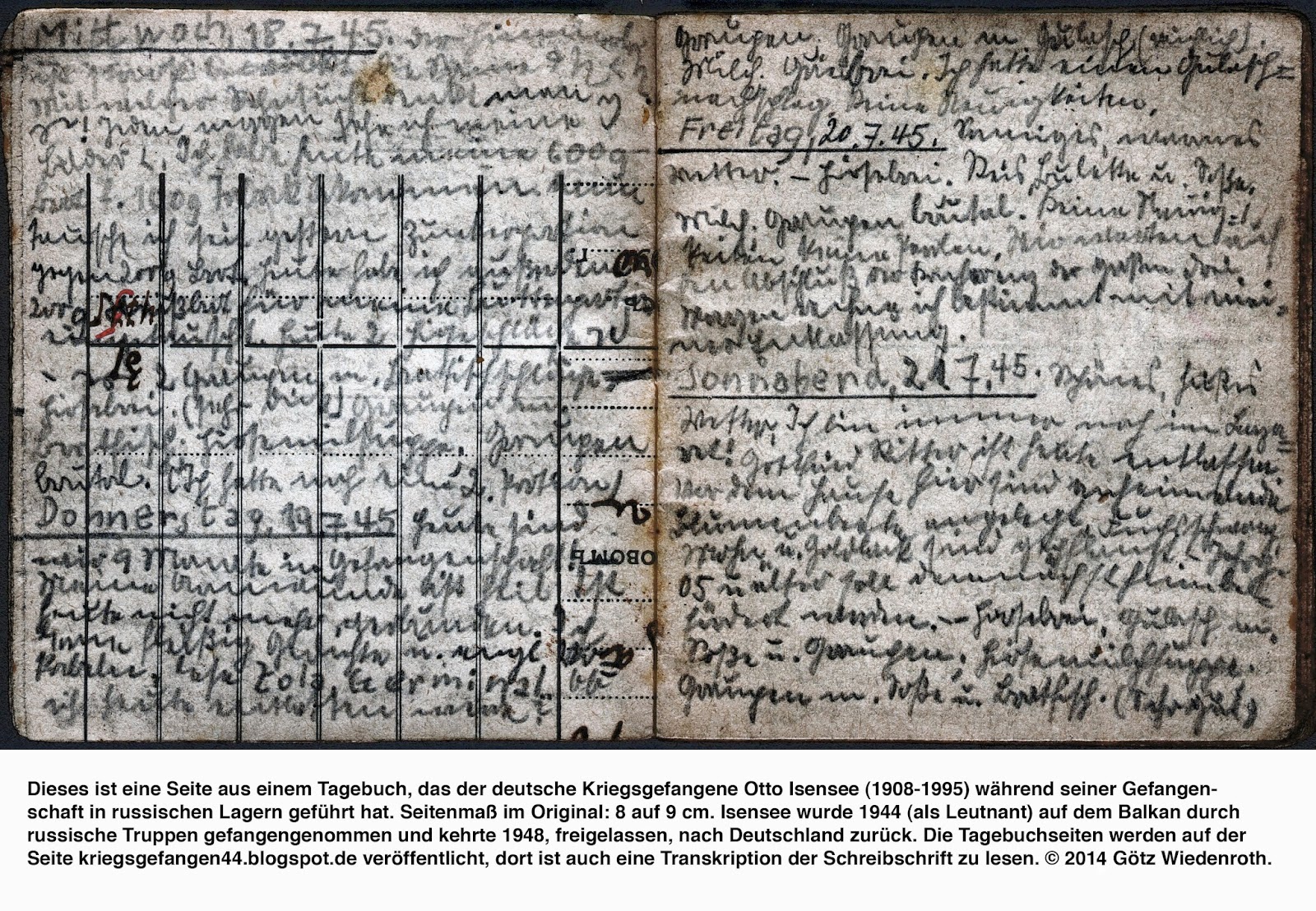 Kriegsgefangenschaft Tagebucher Otto Isensee Tagebuch Zweiter