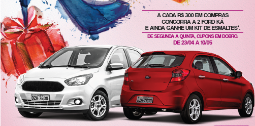 Grand Plaza Shopping sorteia dois Ford Ka em promoção para o Dia das Mães