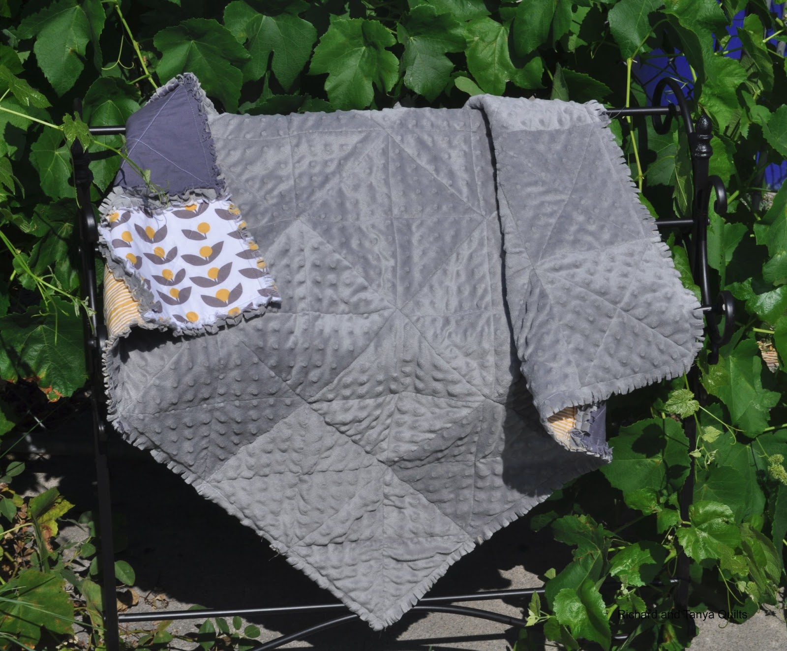 Richard and Tanya Quilts Rag Quilt with all Minky Back