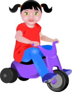 Toddler clipart on tricycle