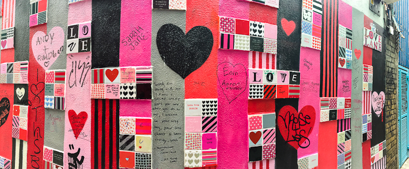 Love wall in Dublin Ireland The wall art of love in temple bar Dublin Ireland