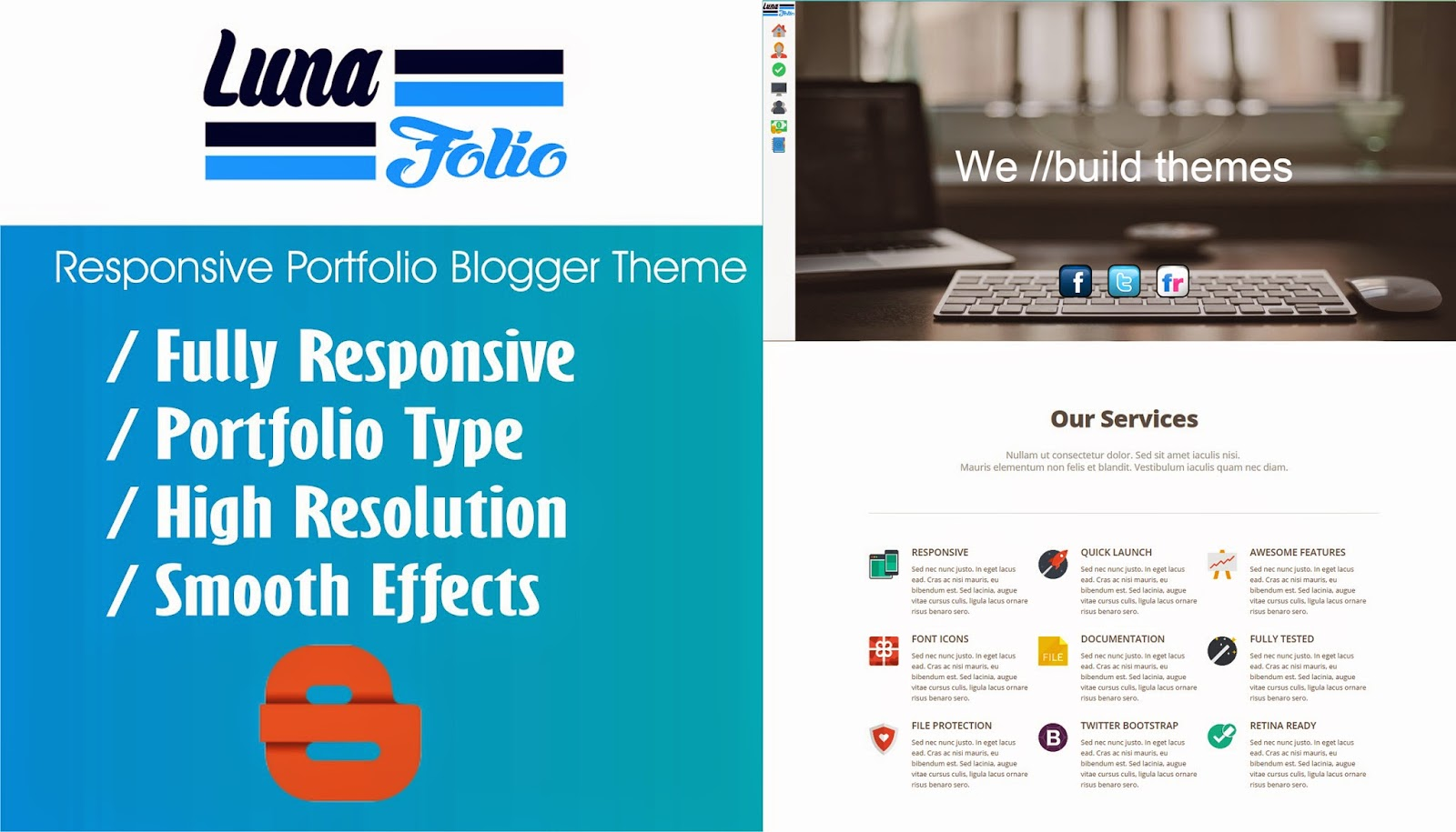 Theme Blogspot Luna Folio cho trang web công ty Theme Blogspot Luna Folio cho trang web công ty