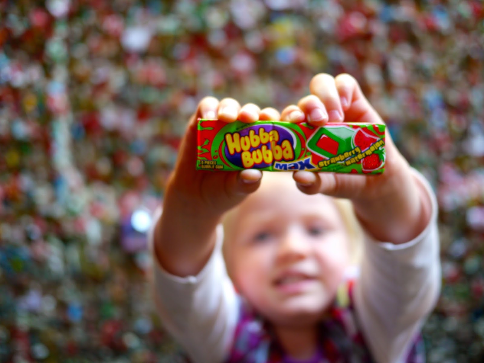 That's right... it's a wall covered in gum. And not just a little bit