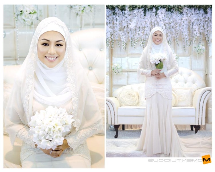 baju syari pernikahan ruffle