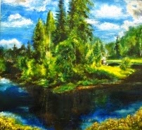 oil painting on canvas River