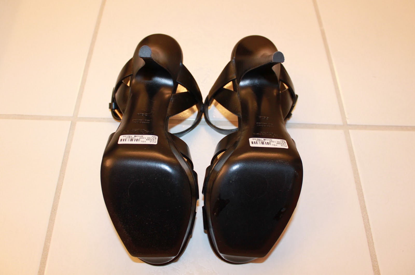 Bits of Splendor Tag Sale For Sale YSL Tribute 75 Sandal, color Black, size 36.5