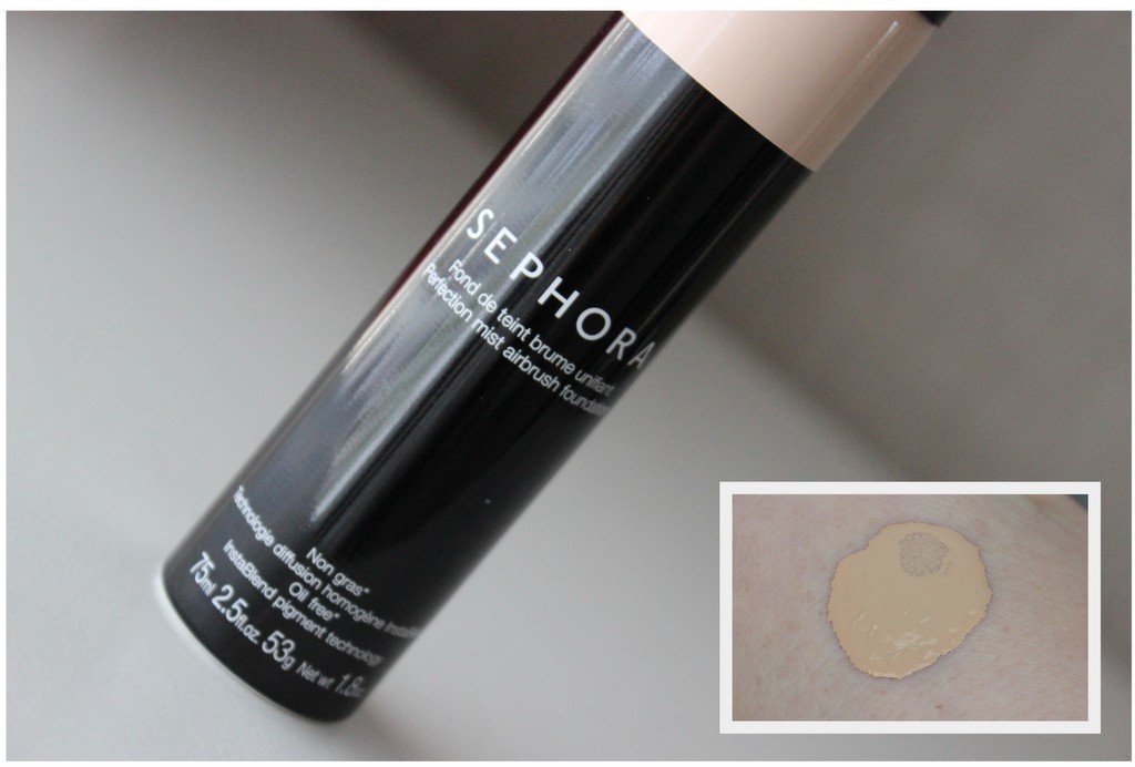 Sephora Perfection Mist Airbrush foundation review, before & after