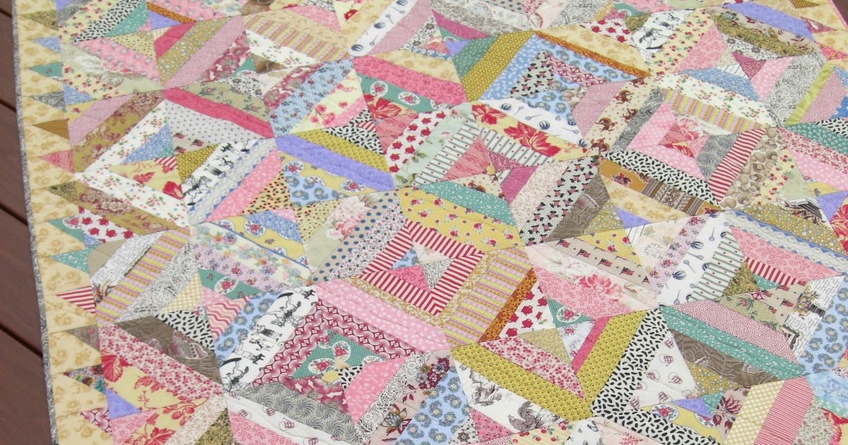 Karen Griska Quilts Sweet String Quilt with Sawtooth Border