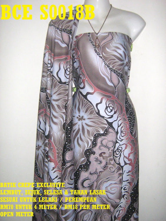 BCE S0018B: BATIK CREPE EXCLUSIVE CORAK ABSTRACT, 4 METER