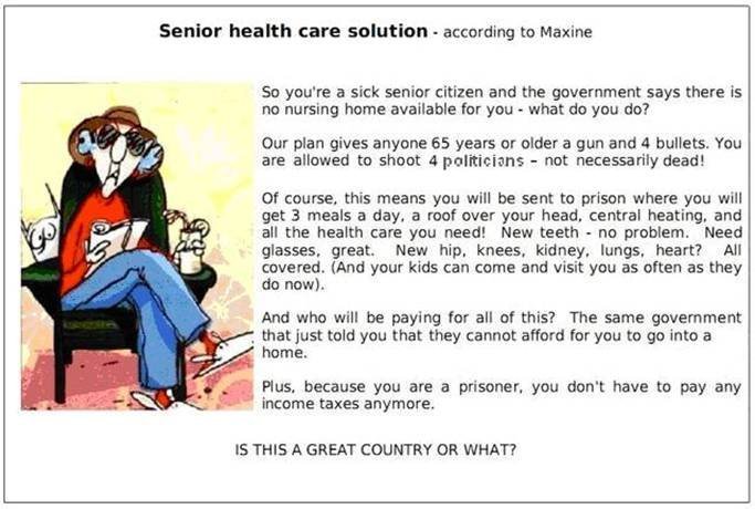 JOKES & LAUGHS MAXINE ON SENIOR HEALTH CARE SOLUTION