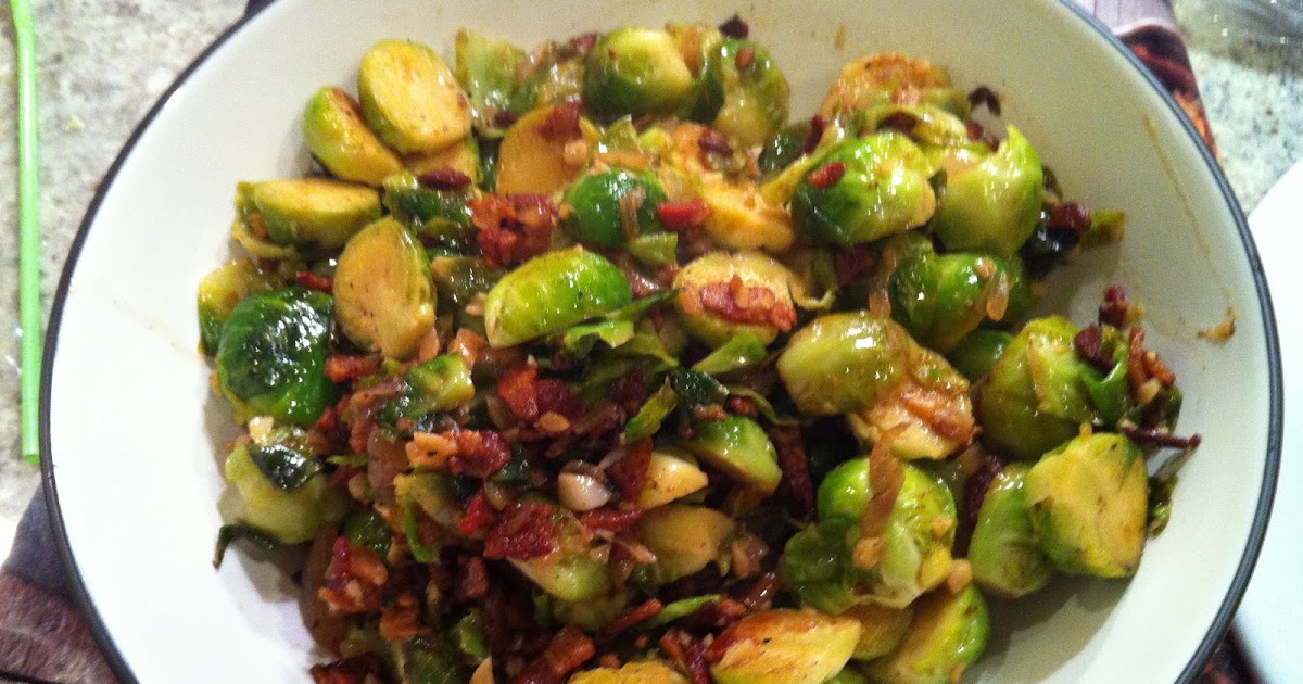 Playing With My Food! Brussels Sprouts With Bacon, Shallots, and Garlic