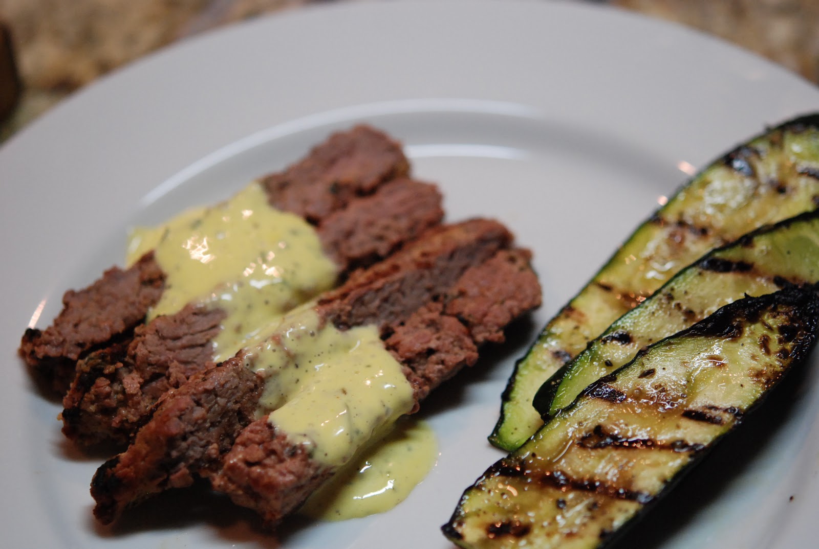 marys bites Dijon Mustard Marinated Flank Steak with Bearnaise Sauce