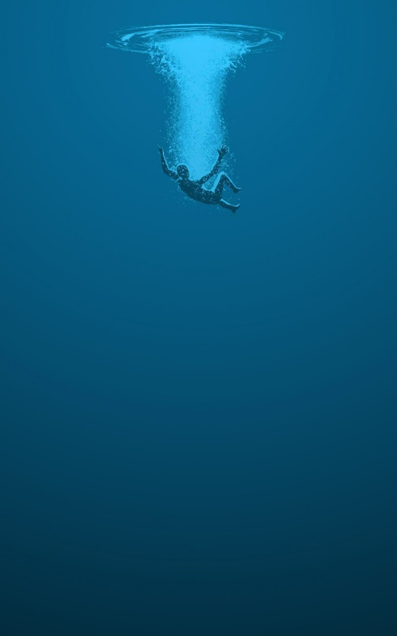 New Android Wallpaper Man Drowning Blue Water Lockscreen Android