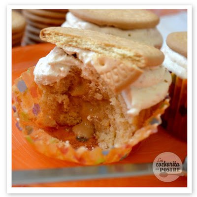 Cupcakes De Galleta María Y Natillas Al Caramelo / Biscuit And Caramel Custard Cupcakes
