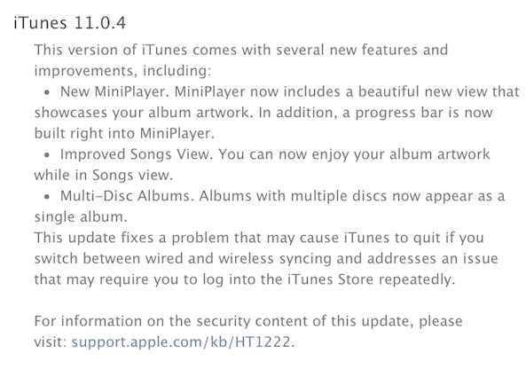 iTunes 11.0.4 Download Available With Improved Syncing And Other Bug Fixes