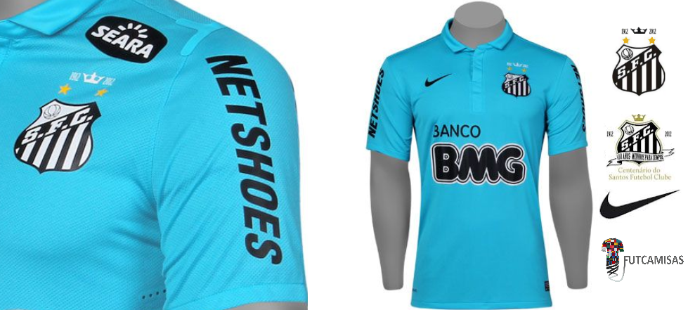 camisa santos nike 2012 azul