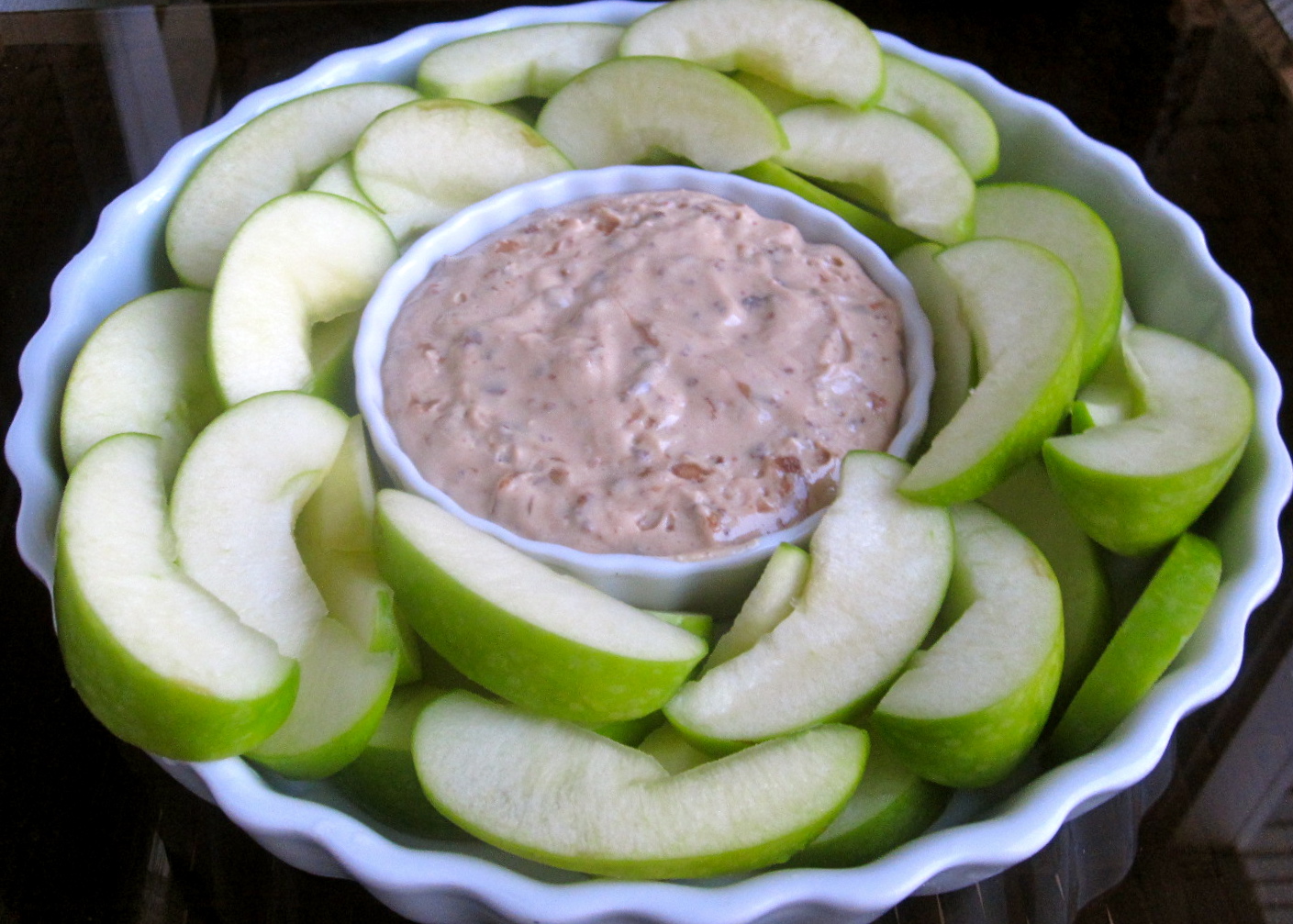 The Cultural Dish Heath Bar Toffee Dip with Apples
