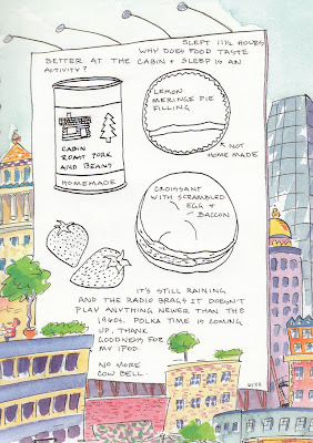 ink drawing in a food diary