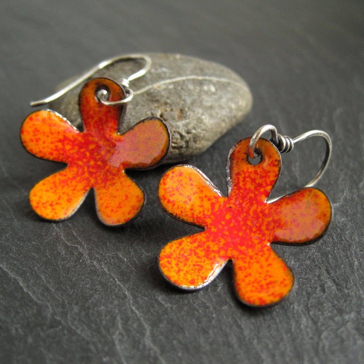 Summer Colour Enamel Flower Earrings and Pendants