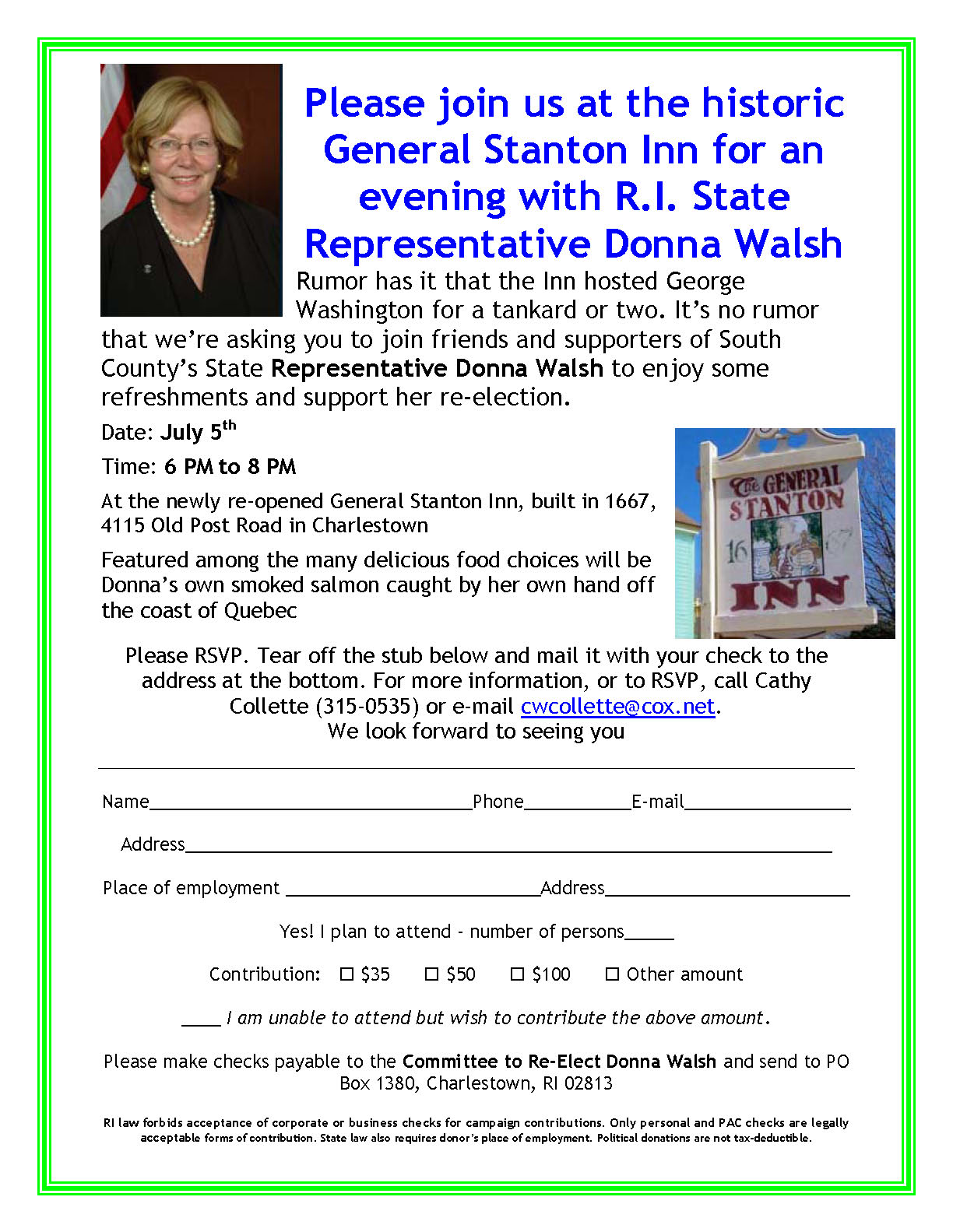 Progressive Charlestown Donna Walsh campaign kickoff TONIGHT