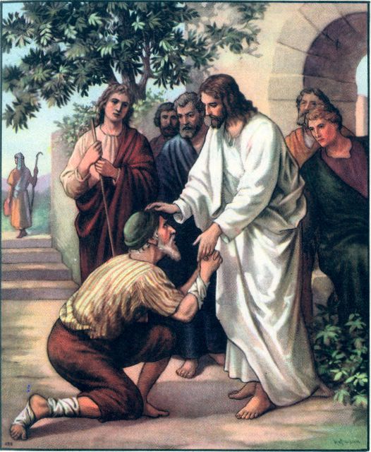 Jesus Kneeling Down