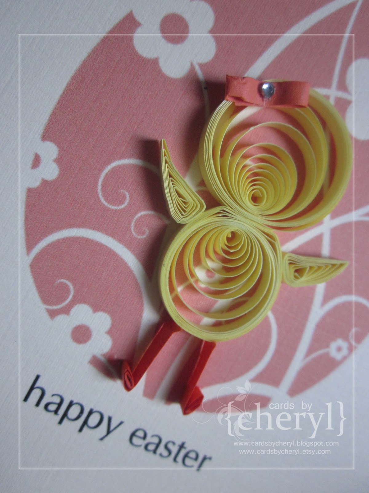  a paper life happy easter quilled chick