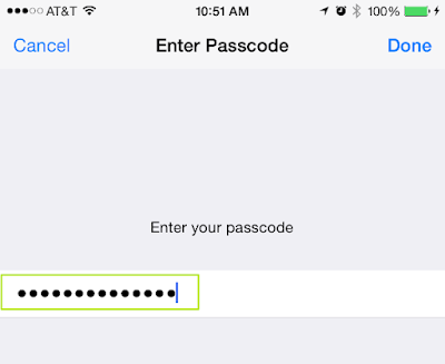 Masukkan Passcode perangkat iPhone atau iPad Anda ini.