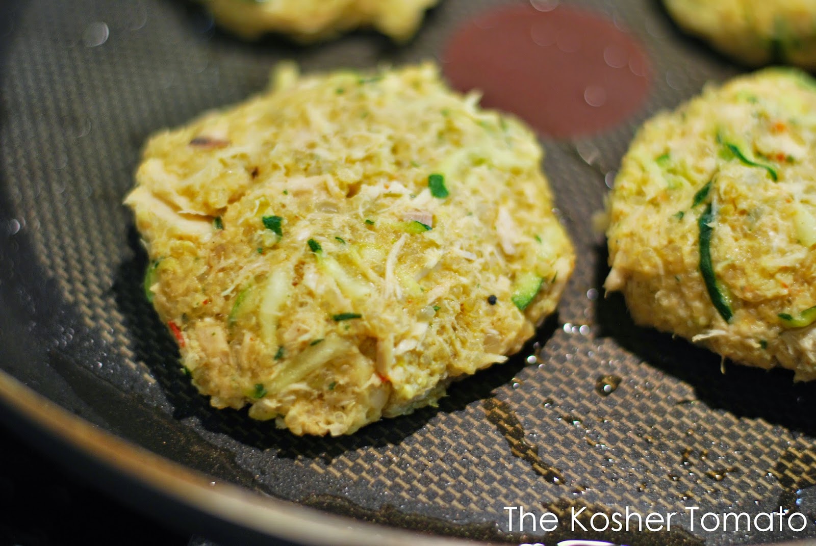 Quinoa, Zucchini & Tuna Cakes Plantains & Challah