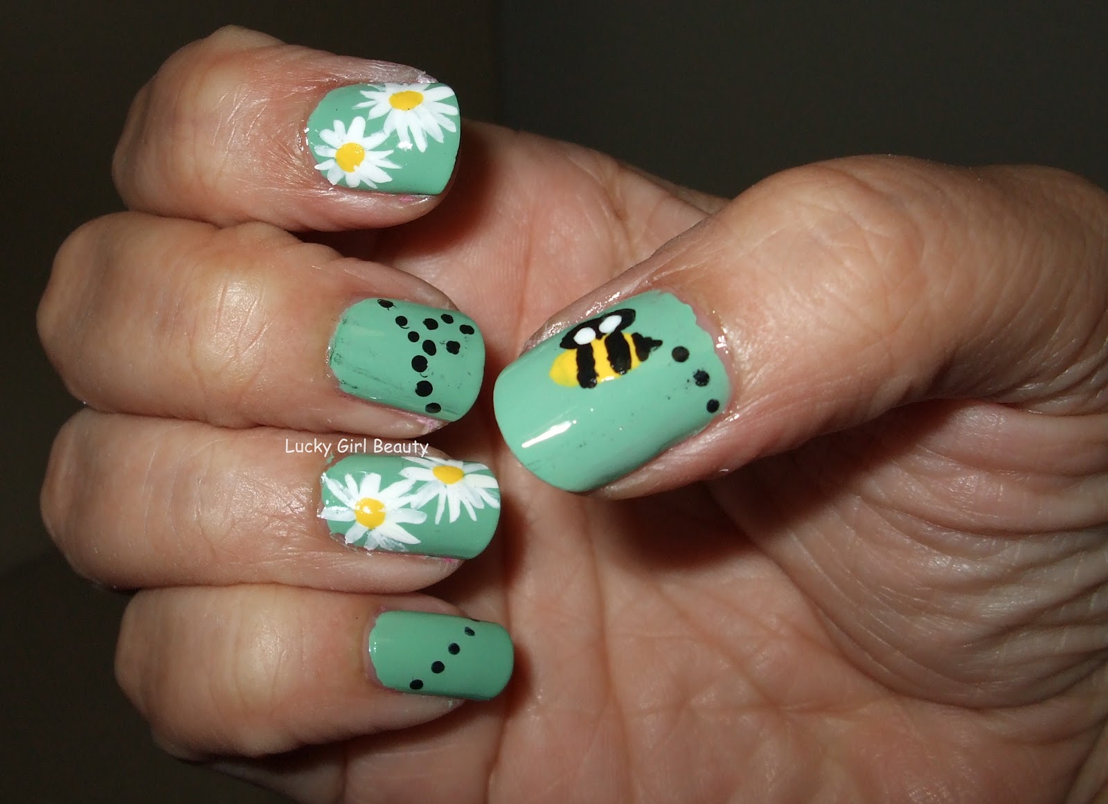 cute spring nail art design