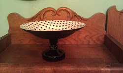 Black and White polka dot bowl pedestal. (SOLD)