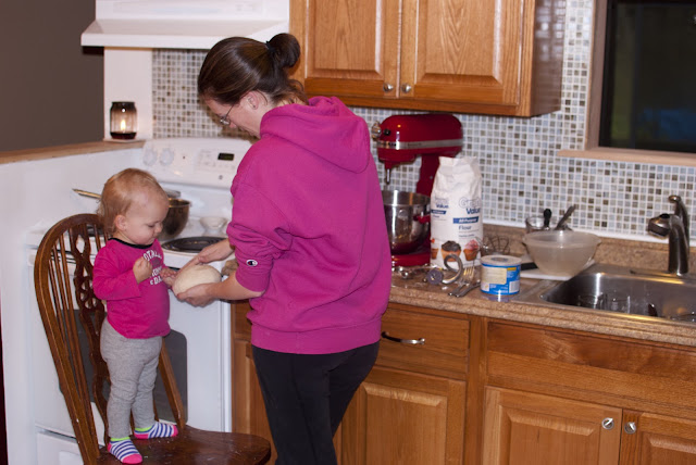 toddler bread kneading toddler in the kitchen