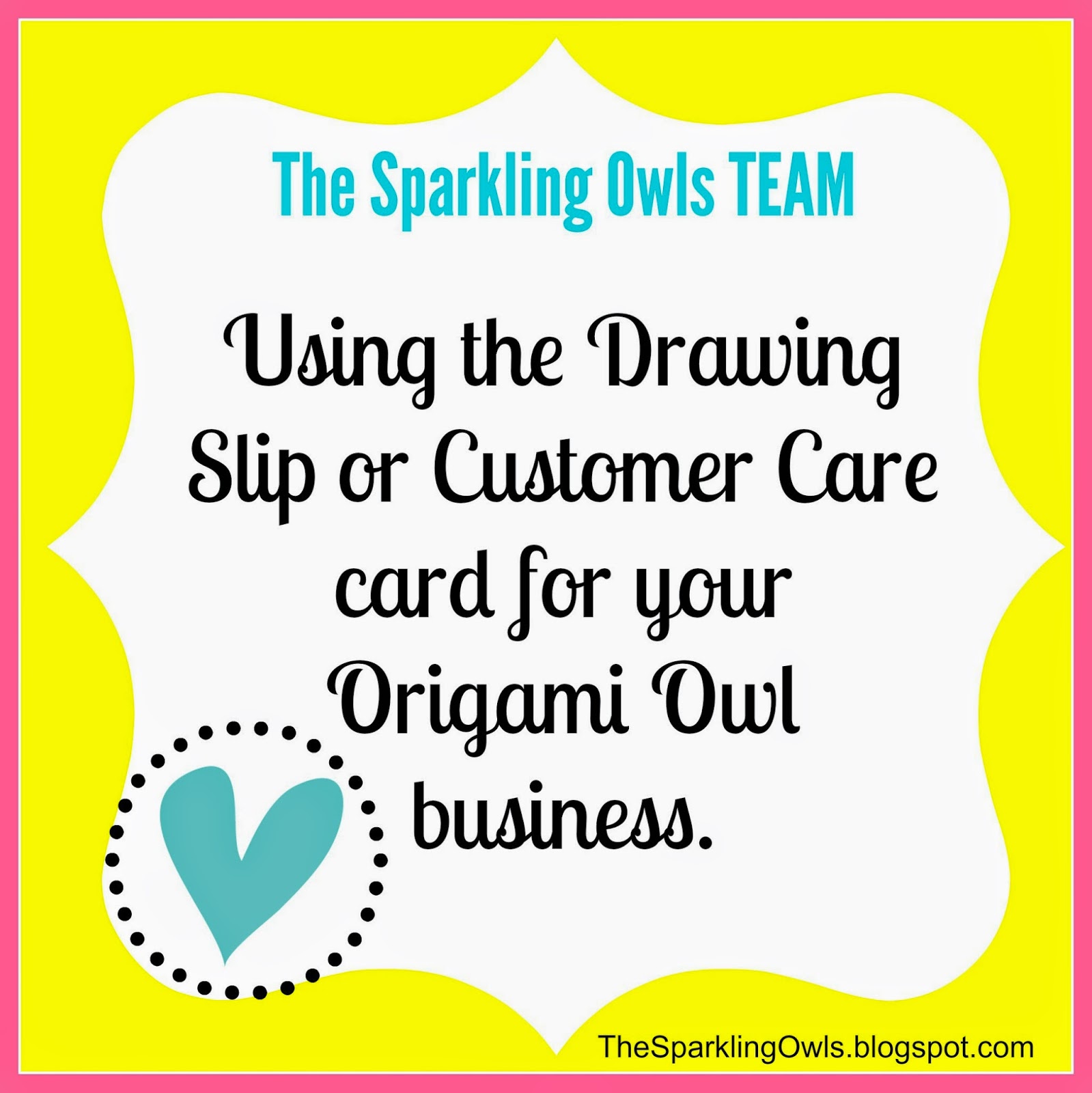 The Sparkling Owls Using the Customer Care Card for your Origami Owl