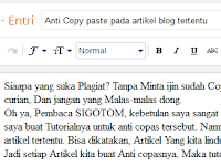 Anti Copy paste pada artikel blog tertentu Anti Copy paste pada artikel blog tertentu
